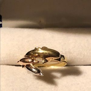 14K Gold dolphin ring